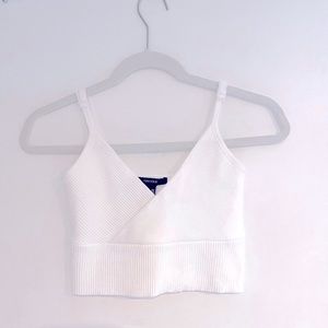 NWOT Forever 21 Ribbed V-Neck Crop Tank Top White Small